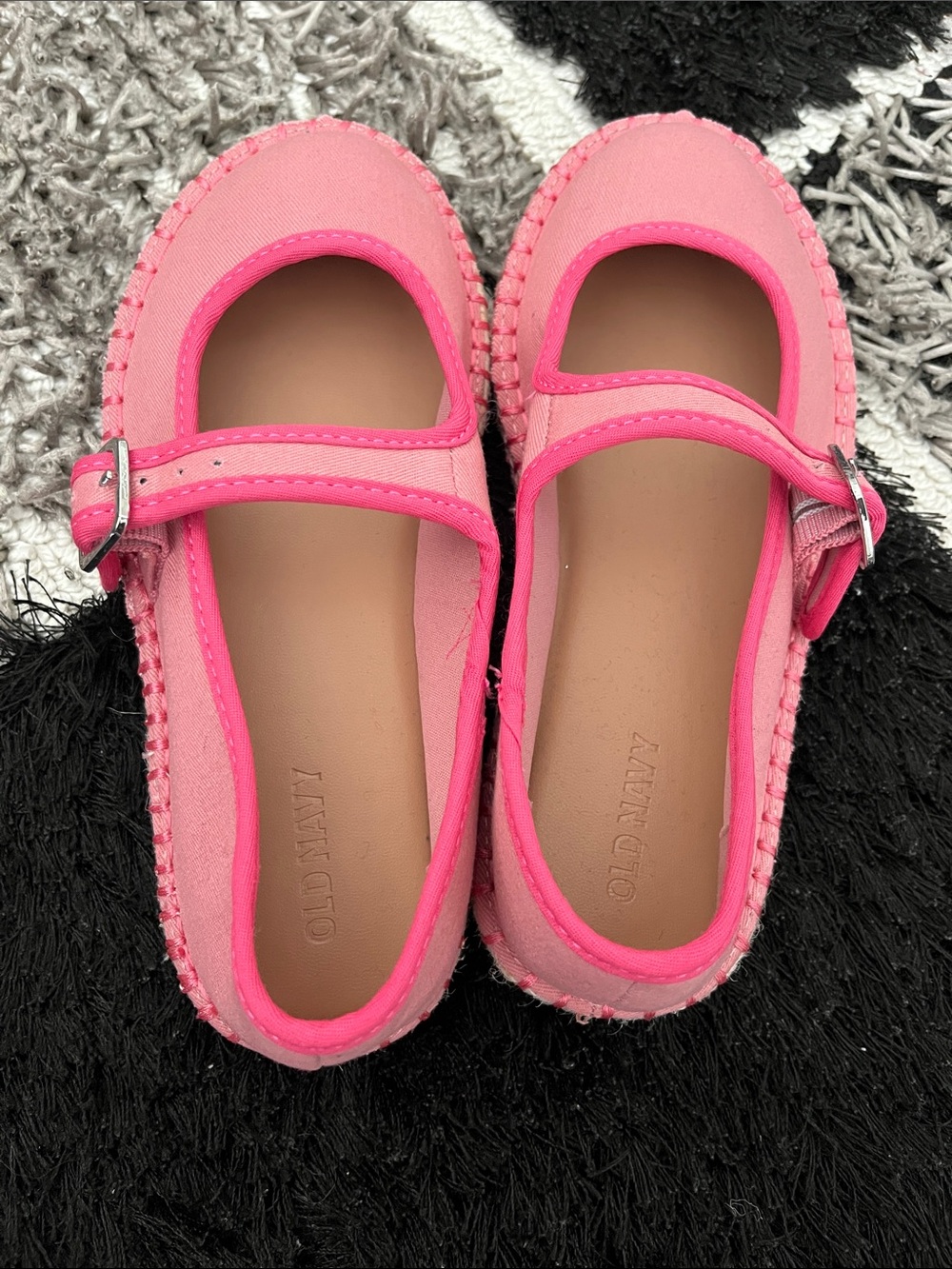 Old Navy Pink Mary Jane Canvas Flats with Buckle